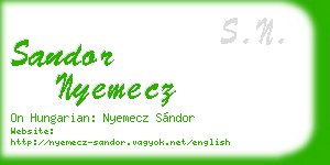 sandor nyemecz business card