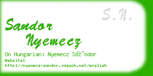 sandor nyemecz business card